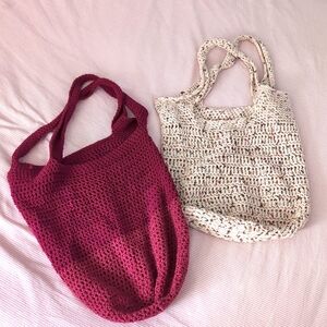 Handmade knit all purpose utility bags (2)